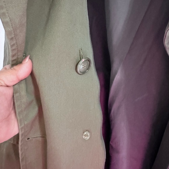 London Fog Olive Trench Coat - Picture 5 of 5